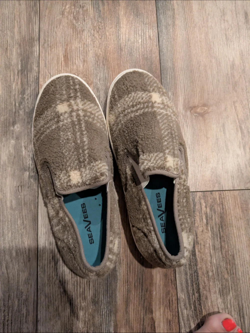 SeaVees Women's Baja Slip-On Platform Sneaker - Taupe Plaid